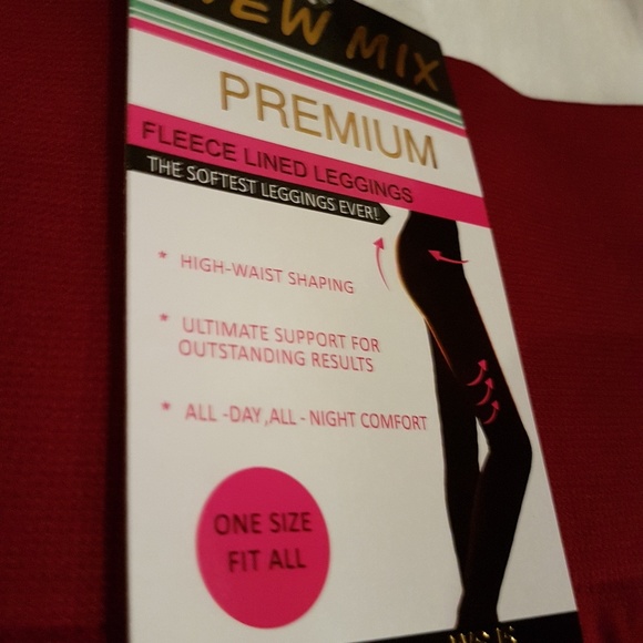 Hi Waist Fleece Lined Leggings Berry - Picture 5 of 8